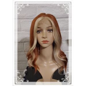 NWT~Gorgeous Copper Red & Blonde Multi Fiber Blend Wig
